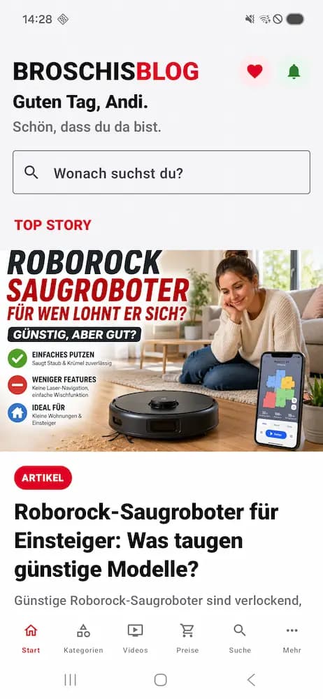 BroschisBlog App Startseite