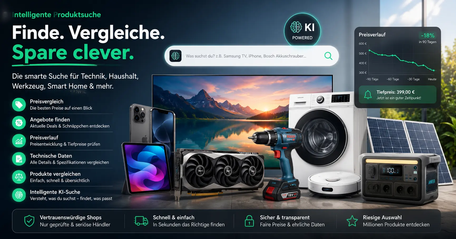 KI Produktsuche und Preisvergleich für Technik